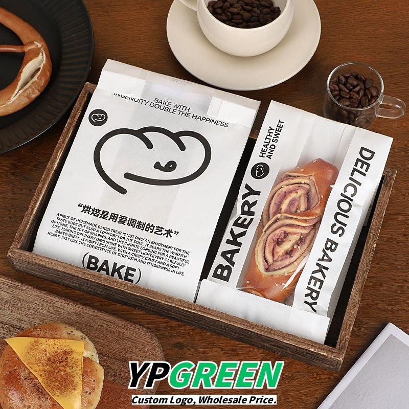 Wholesale Oil-Proof Paper Bags with English Window for Baguette Takeout - Factory Direct Supply