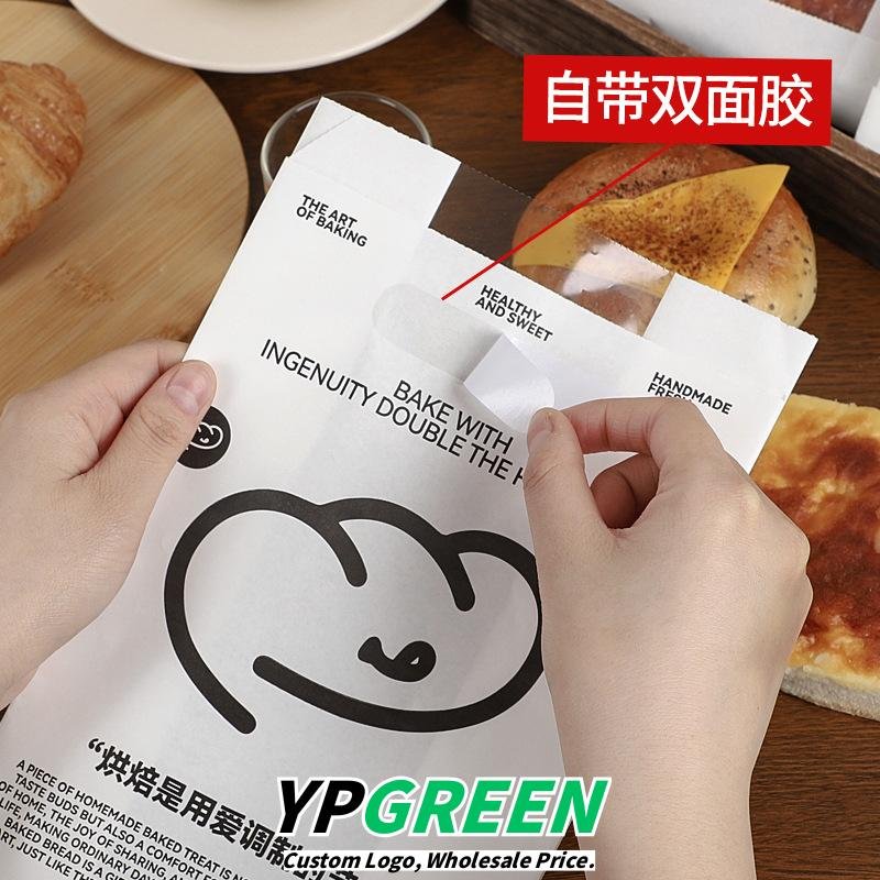 Wholesale Oil-Proof Paper Bags with English Window for Baguette Takeout - Factory Direct Supply