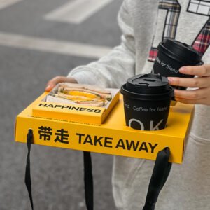 Wholesale Yellow Handheld Sandwich Boxes for Thick Egg Toast and Coffee Shop Takeout - Your Brand Here