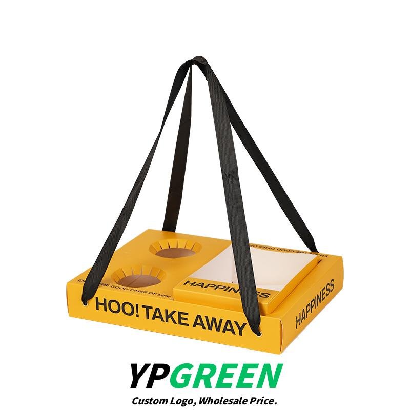 Wholesale Yellow Handheld Sandwich Boxes for Thick Egg Toast and Coffee Shop Takeout - Your Brand Here