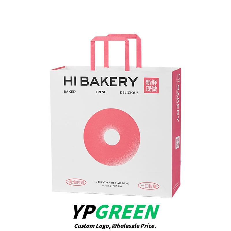 Wholesale Pink Series Kraft Handheld Bags for Dessert, Toast, Bread, and Cake Takeout - B2B Supply