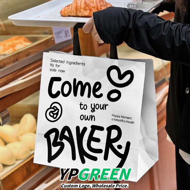 Wholesale IG-Style Kraft Handheld Bags for Dessert, Cake, and Bread Takeout - Factory Direct Supply