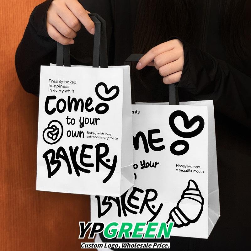 Wholesale IG-Style Kraft Handheld Bags for Dessert, Cake, and Bread Takeout - Factory Direct Supply