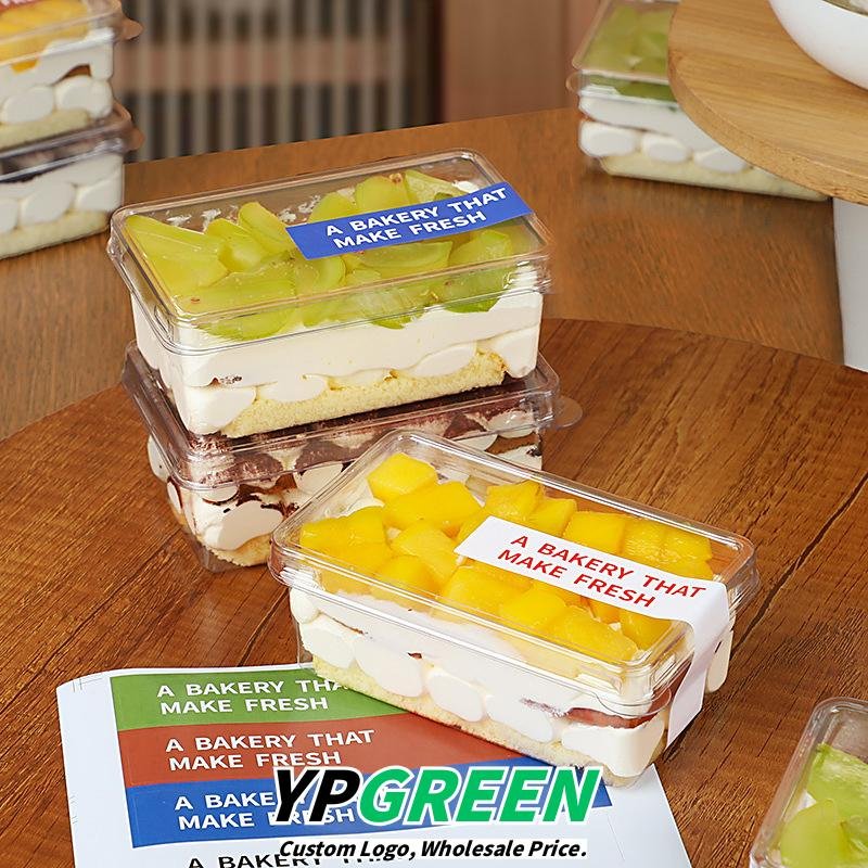 Wholesale Transparent Disposable Boxes for Tiramisu, Layered Mousse Cakes, Soy Milk Desserts, and Bakery Takeout - Private Label