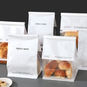 Wholesale White Transparent Window Self-Seal Bags with Wire Edge for Sliced Toast and Bakery Food Takeout - Factory Direct Supply