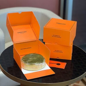Wholesale Orange Square Printed Boxes for Soufflé Cake and Basque Dessert Takeout - Factory Direct Supply