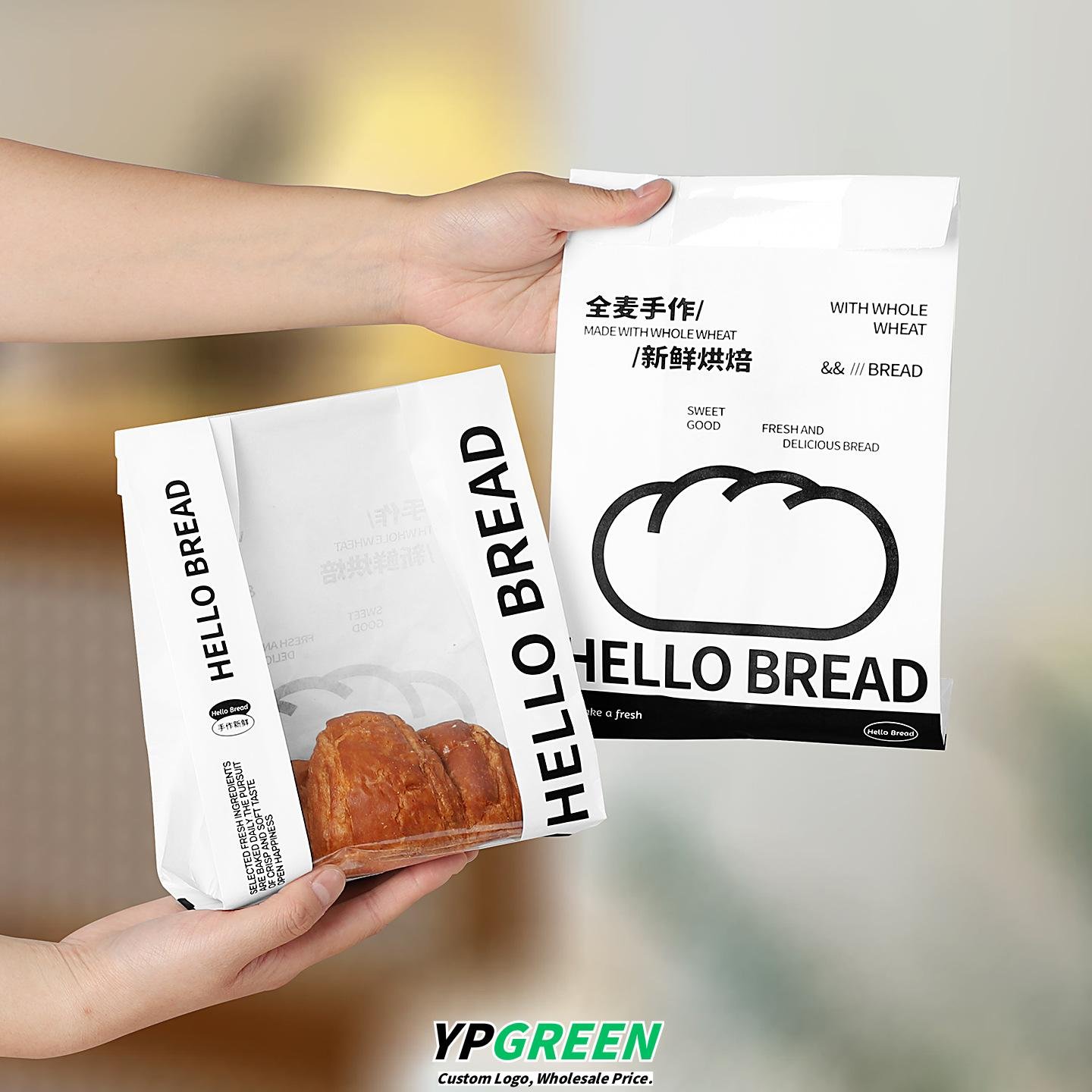 Wholesale Transparent Window Kraft Paper Bags for Croissant and Bagel Takeout - Factory Direct Supply