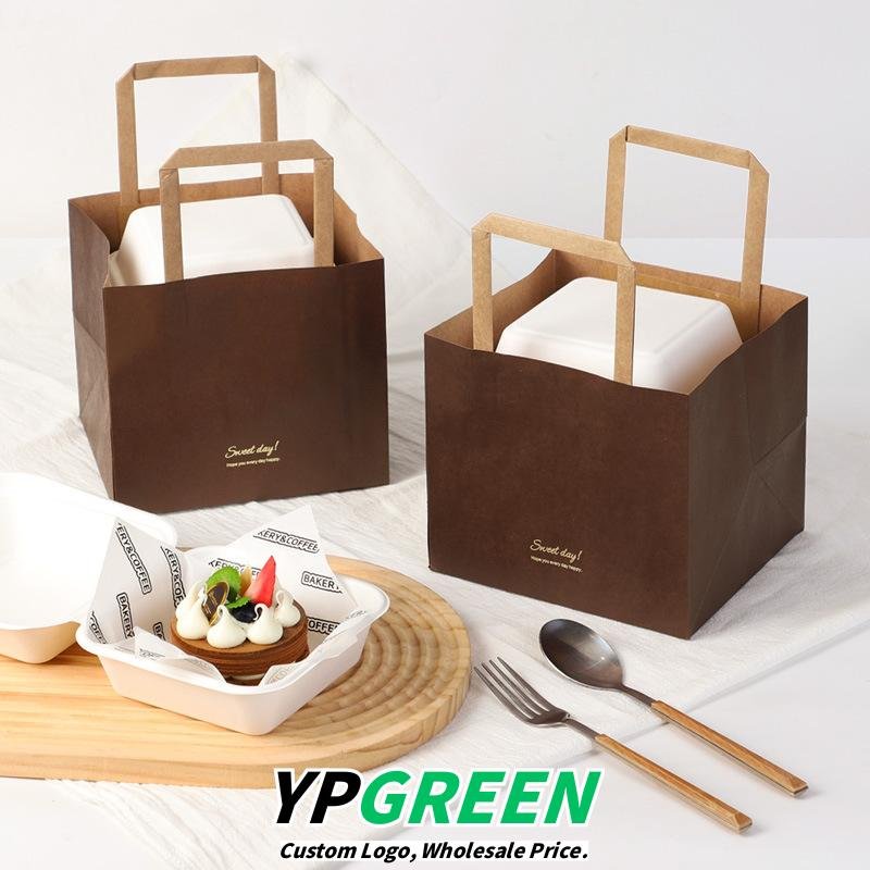 Wholesale Custom Kraft Paper Handheld Bags for Dessert and Bakery Takeout - Direct from Factory