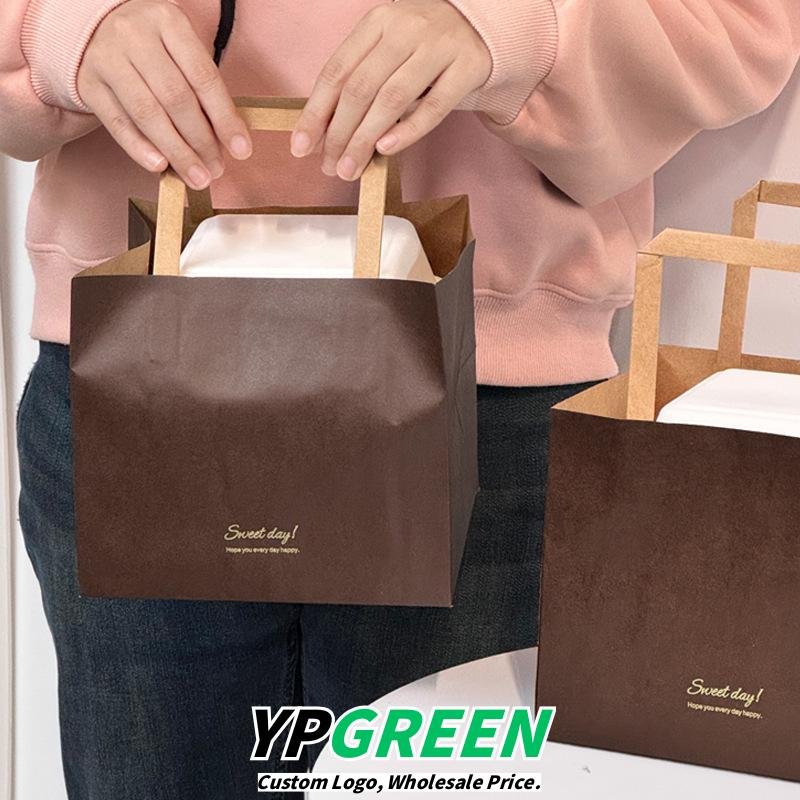 Wholesale Custom Kraft Paper Handheld Bags for Dessert and Bakery Takeout - Direct from Factory