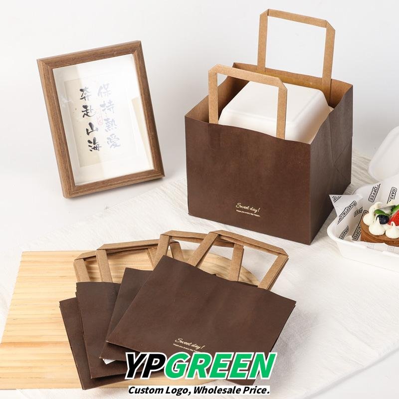 Wholesale Custom Kraft Paper Handheld Bags for Dessert and Bakery Takeout - Direct from Factory