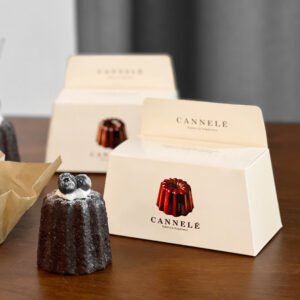 Wholesale 2-Pack Minimalist IG-Style Handheld Boxes for Canelé, Scones, and Madeleine Pastries Takeout - Low MOQ Ready