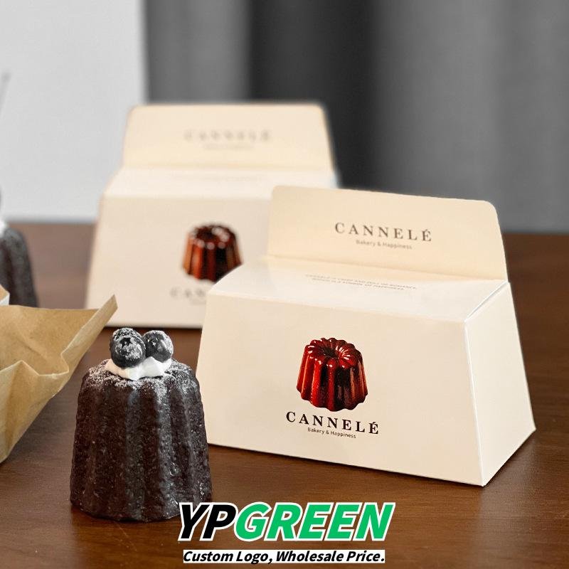 Wholesale 2-Pack Minimalist IG-Style Handheld Boxes for Canelé, Scones, and Madeleine Pastries Takeout - Low MOQ Ready