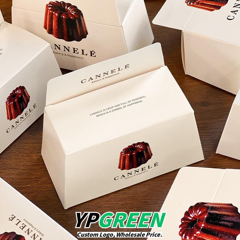 Wholesale 2-Pack Minimalist IG-Style Handheld Boxes for Canelé, Scones, and Madeleine Pastries Takeout - Low MOQ Ready