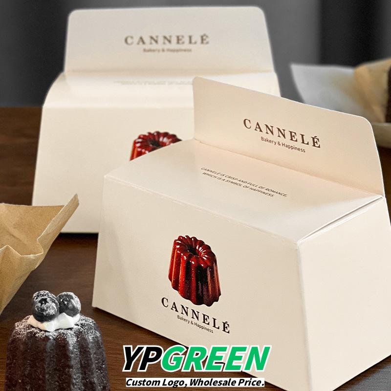 Wholesale 2-Pack Minimalist IG-Style Handheld Boxes for Canelé, Scones, and Madeleine Pastries Takeout - Low MOQ Ready