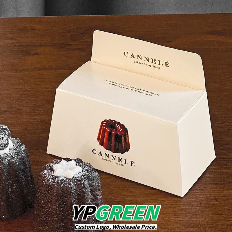 Wholesale 2-Pack Minimalist IG-Style Handheld Boxes for Canelé, Scones, and Madeleine Pastries Takeout - Low MOQ Ready