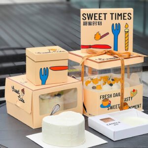 Wholesale Yellow Disposable 4-6 Inch Birthday Cake Boxes for Dessert Takeout - Factory Price Guarantee
