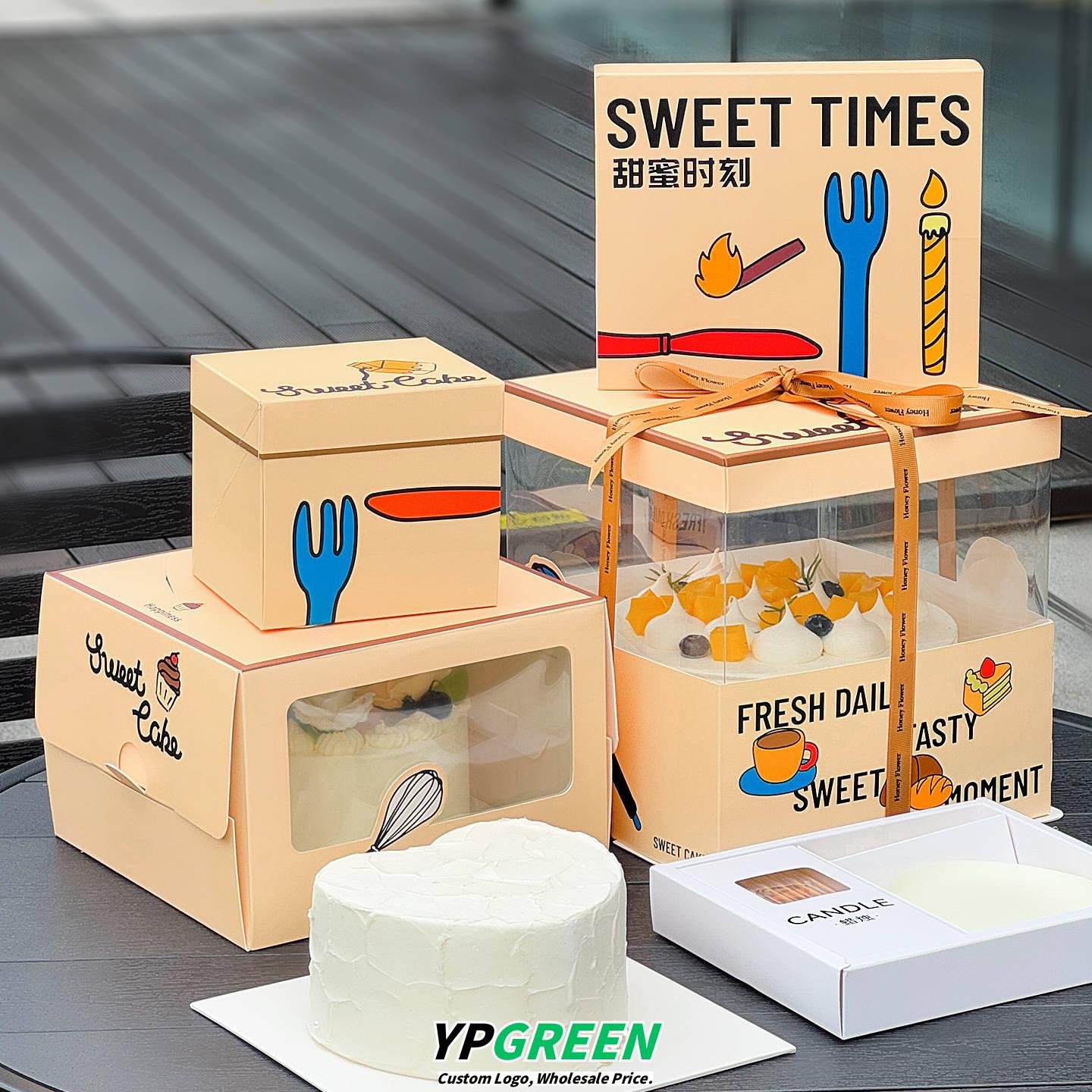 Wholesale Yellow Disposable 4-6 Inch Birthday Cake Boxes for Dessert Takeout - Factory Price Guarantee