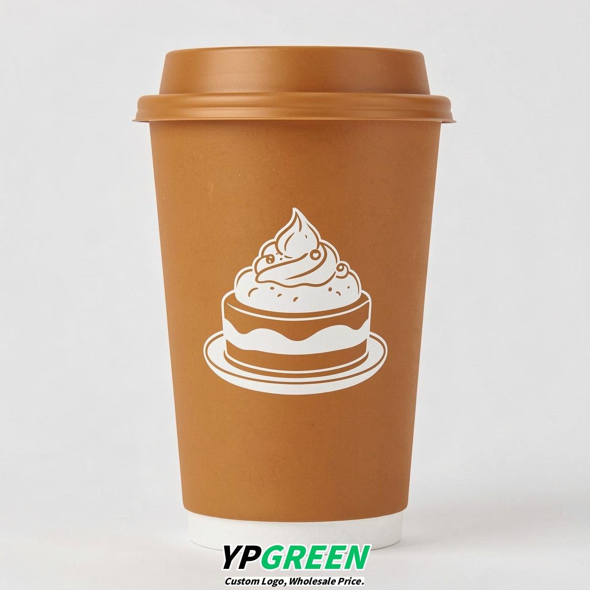 Amber Paper Cups with Desserts Design 8-24oz