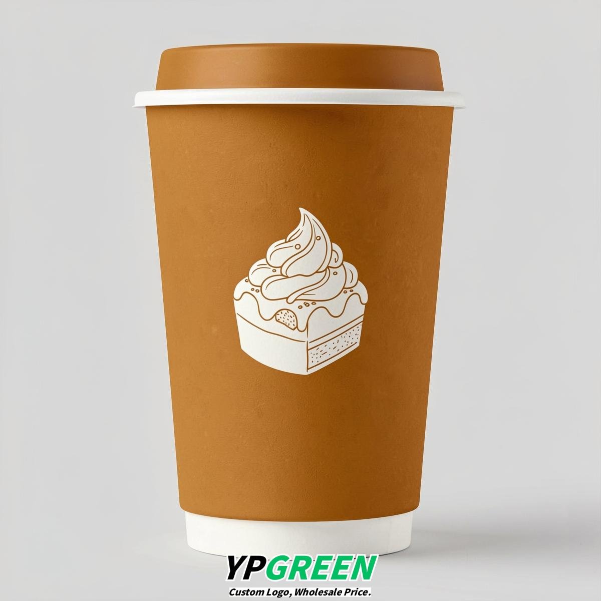 Amber Paper Cups with Desserts Design 8-24oz