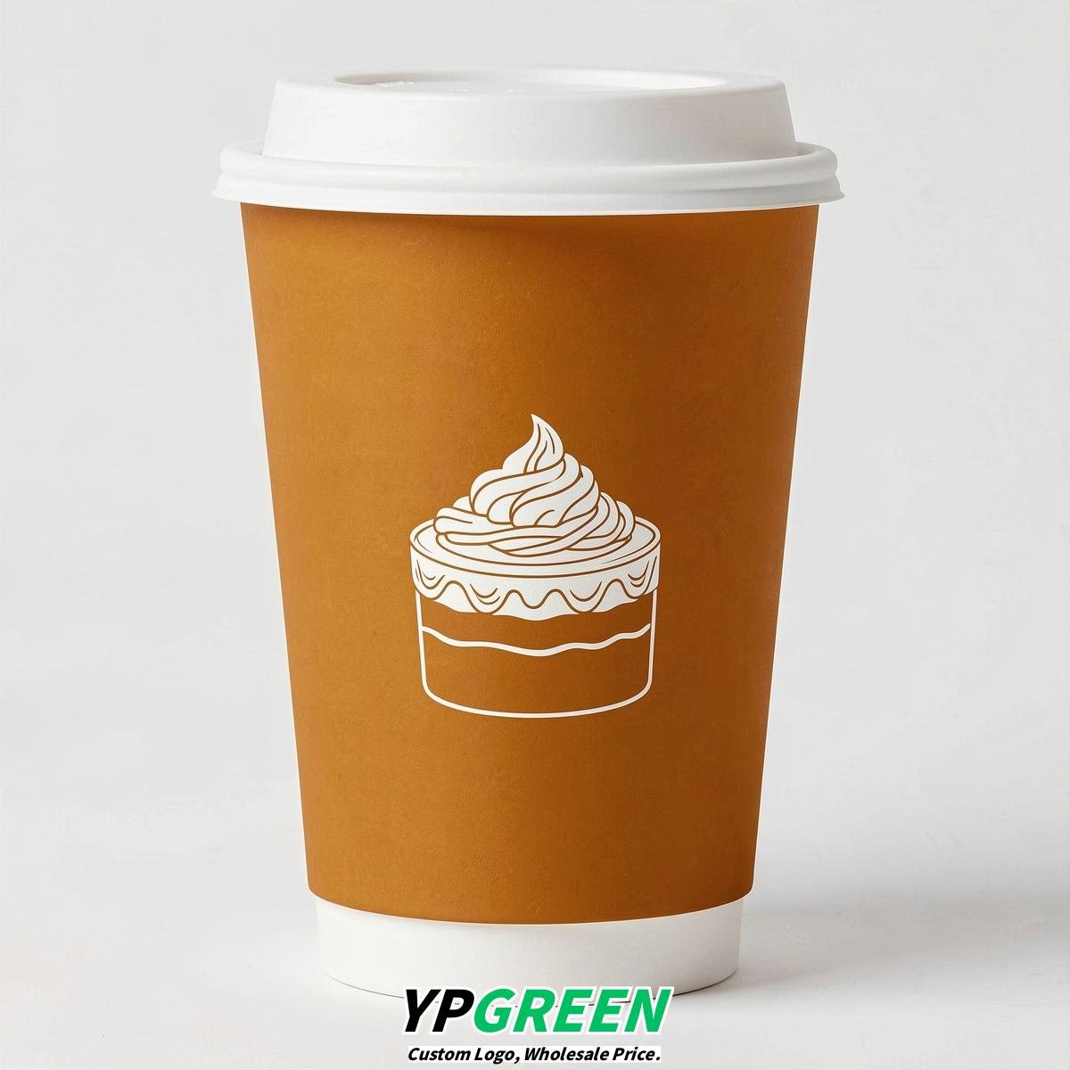 Amber Paper Cups with Desserts Design 8-24oz