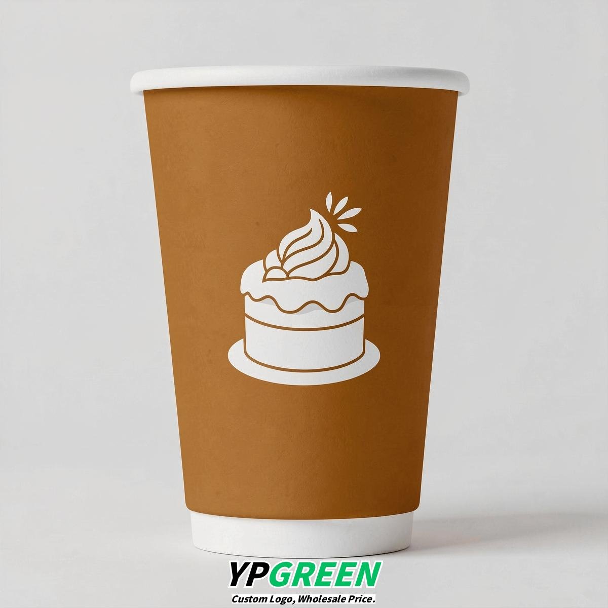 Amber Paper Cups with Desserts Design 8-24oz