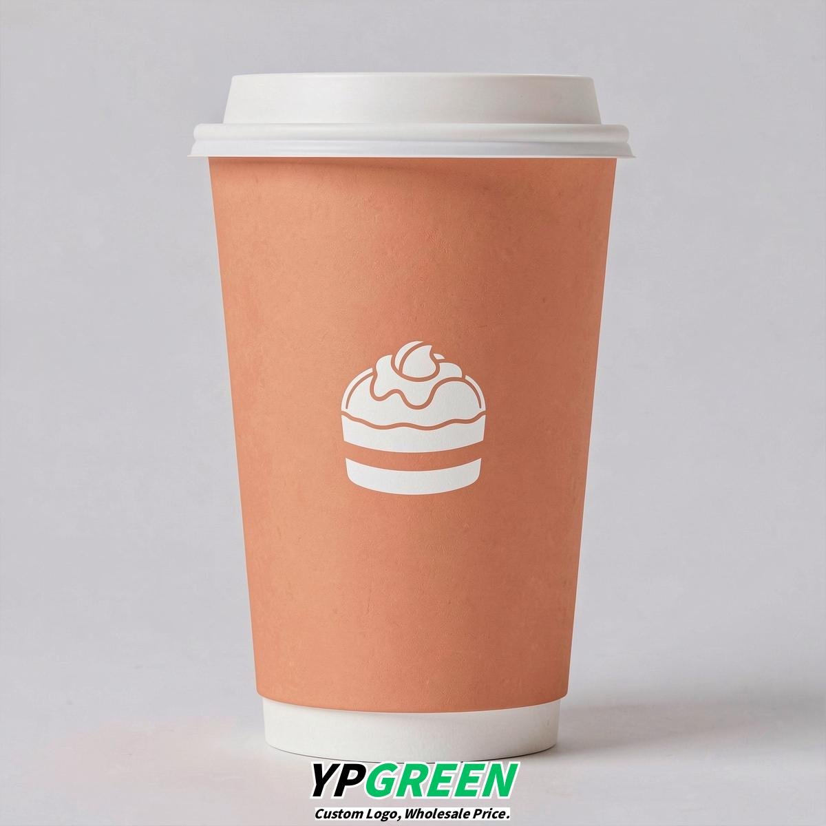 Apricot Paper Cups with Desserts Design 8-24oz
