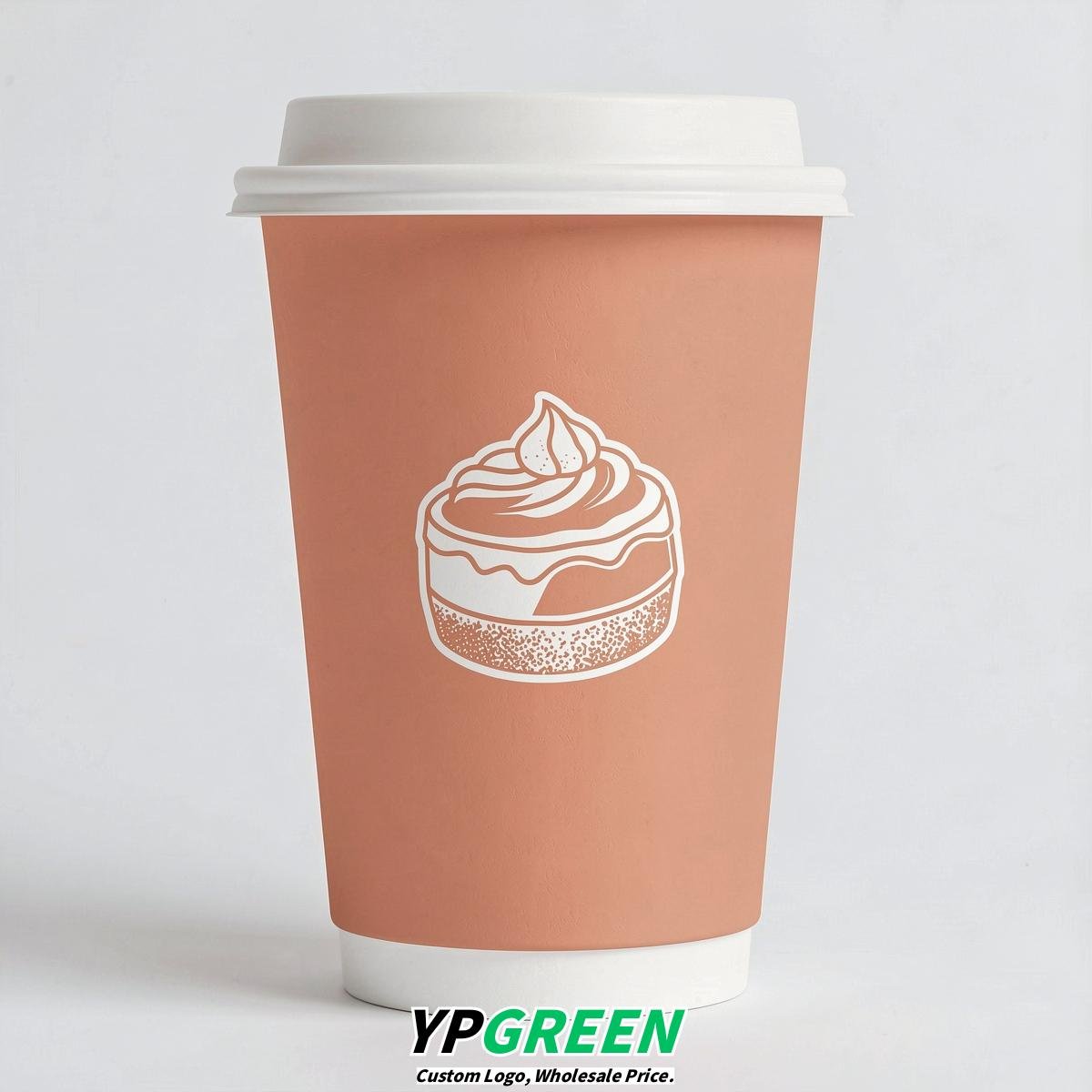 Apricot Paper Cups with Desserts Design 8-24oz