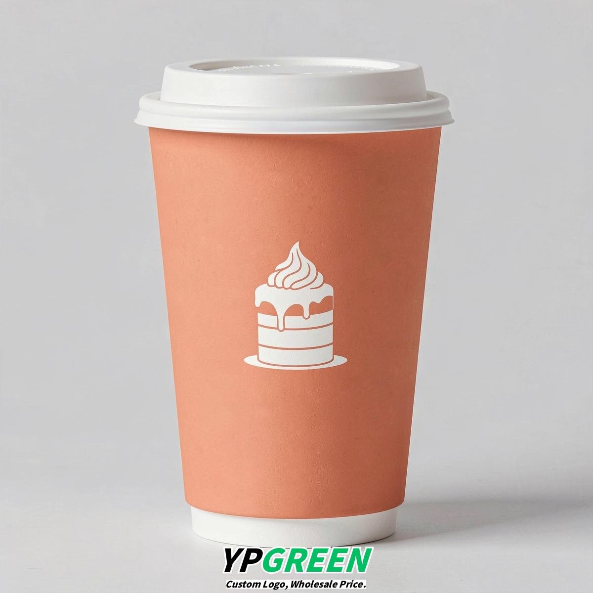 Apricot Paper Cups with Desserts Design 8-24oz