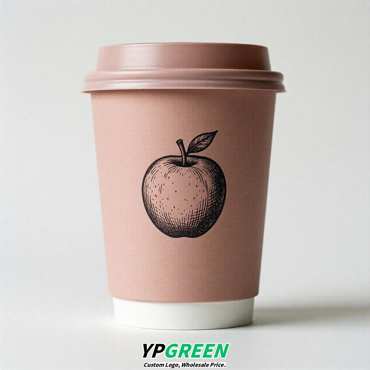 Blush Fruits Paper Cups with Lids 8-24oz