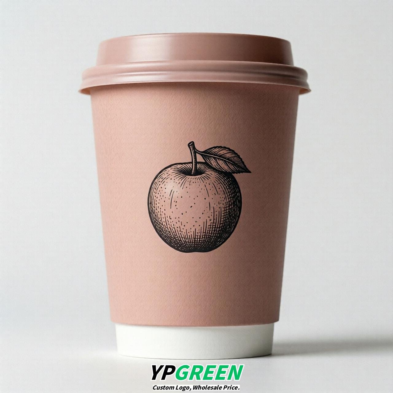 Blush Fruits Paper Cups with Lids 8-24oz
