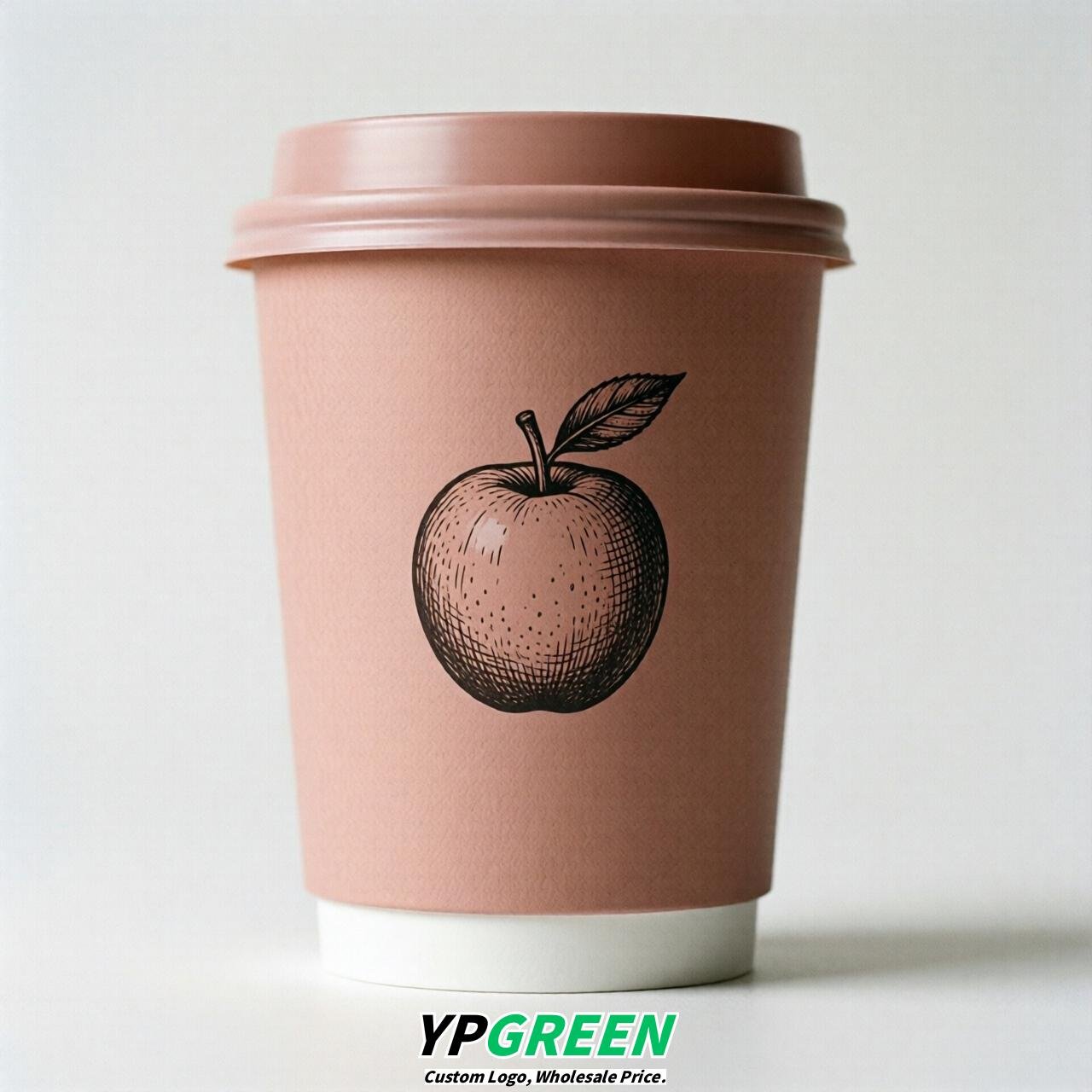 Blush Fruits Paper Cups with Lids 8-24oz