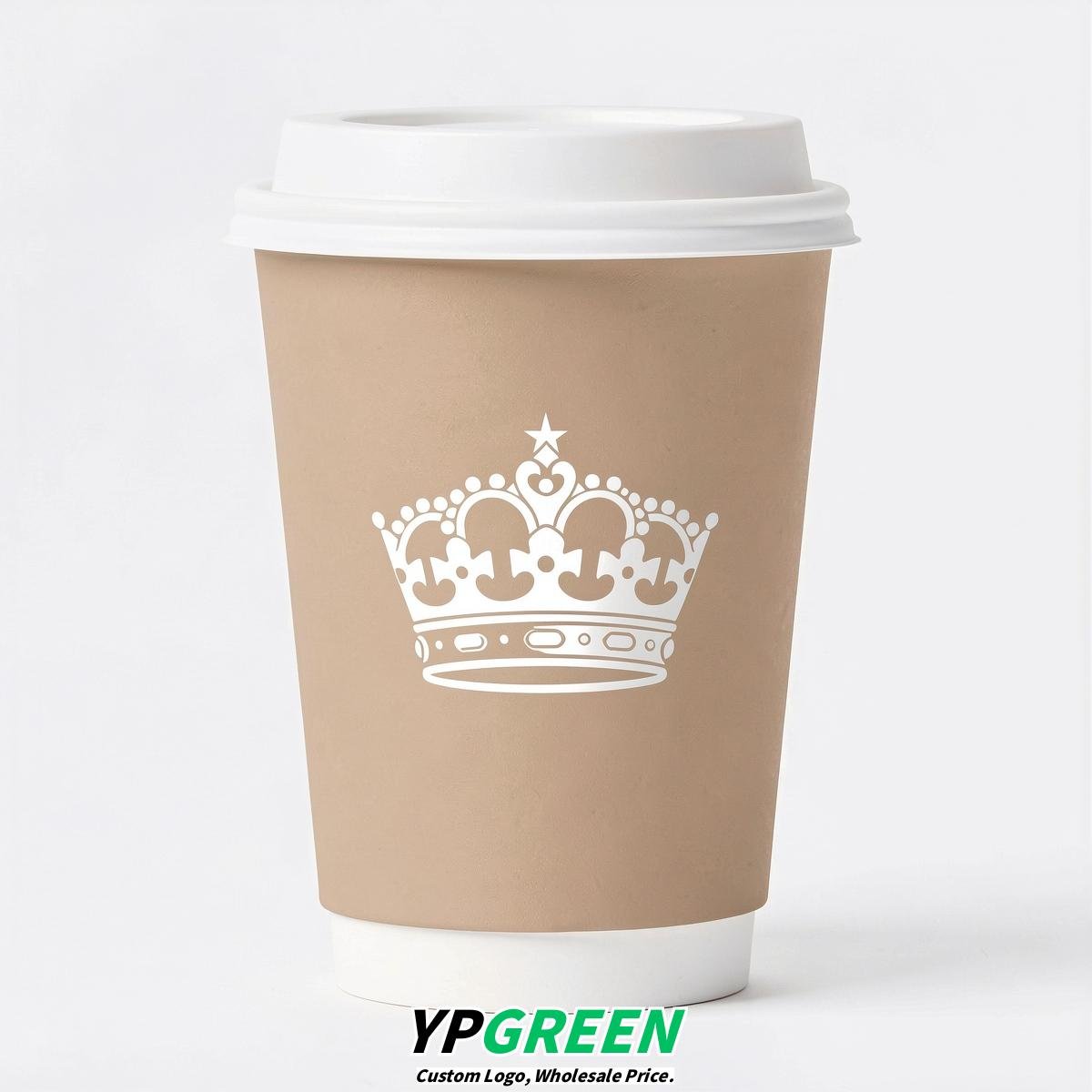 Champagne Paper Cups with Crown Design 8-24oz