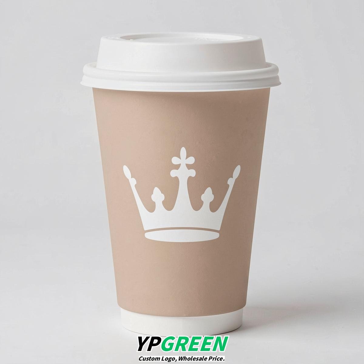 Champagne Paper Cups with Crown Design 8-24oz