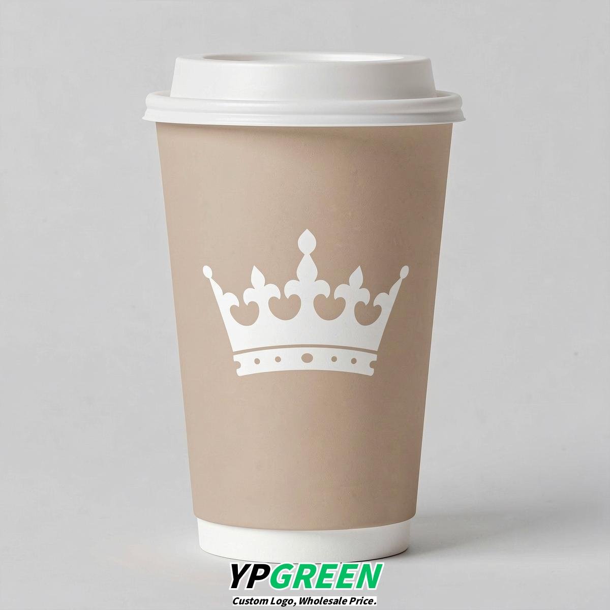 Champagne Paper Cups with Crown Design 8-24oz