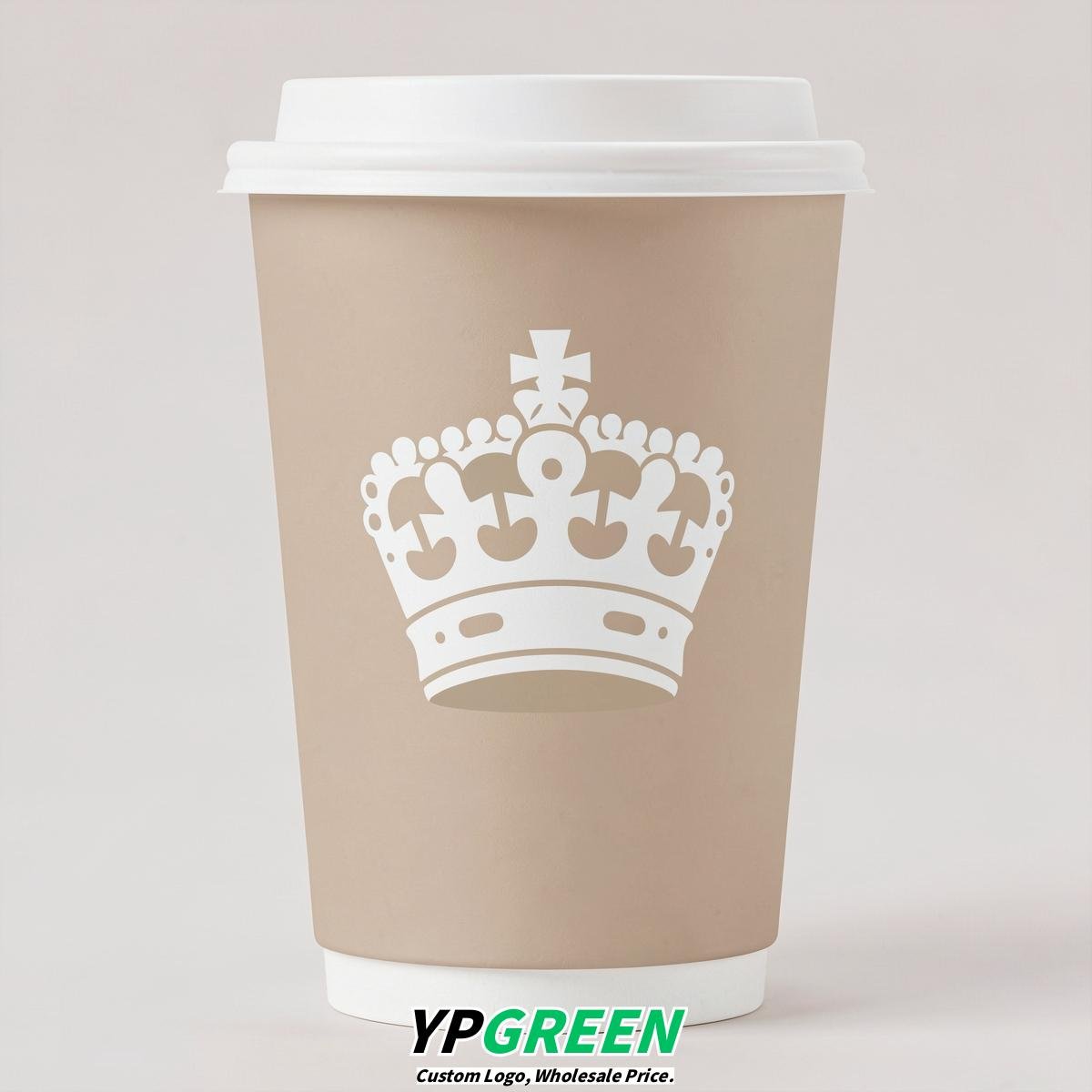 Champagne Paper Cups with Crown Design 8-24oz
