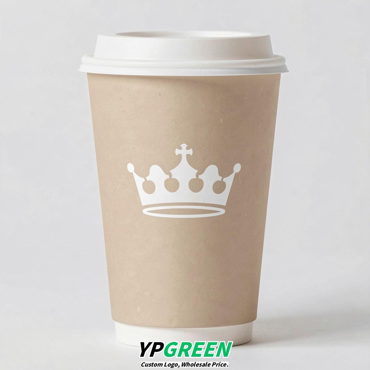 Champagne Paper Cups with Crown Design 8-24oz