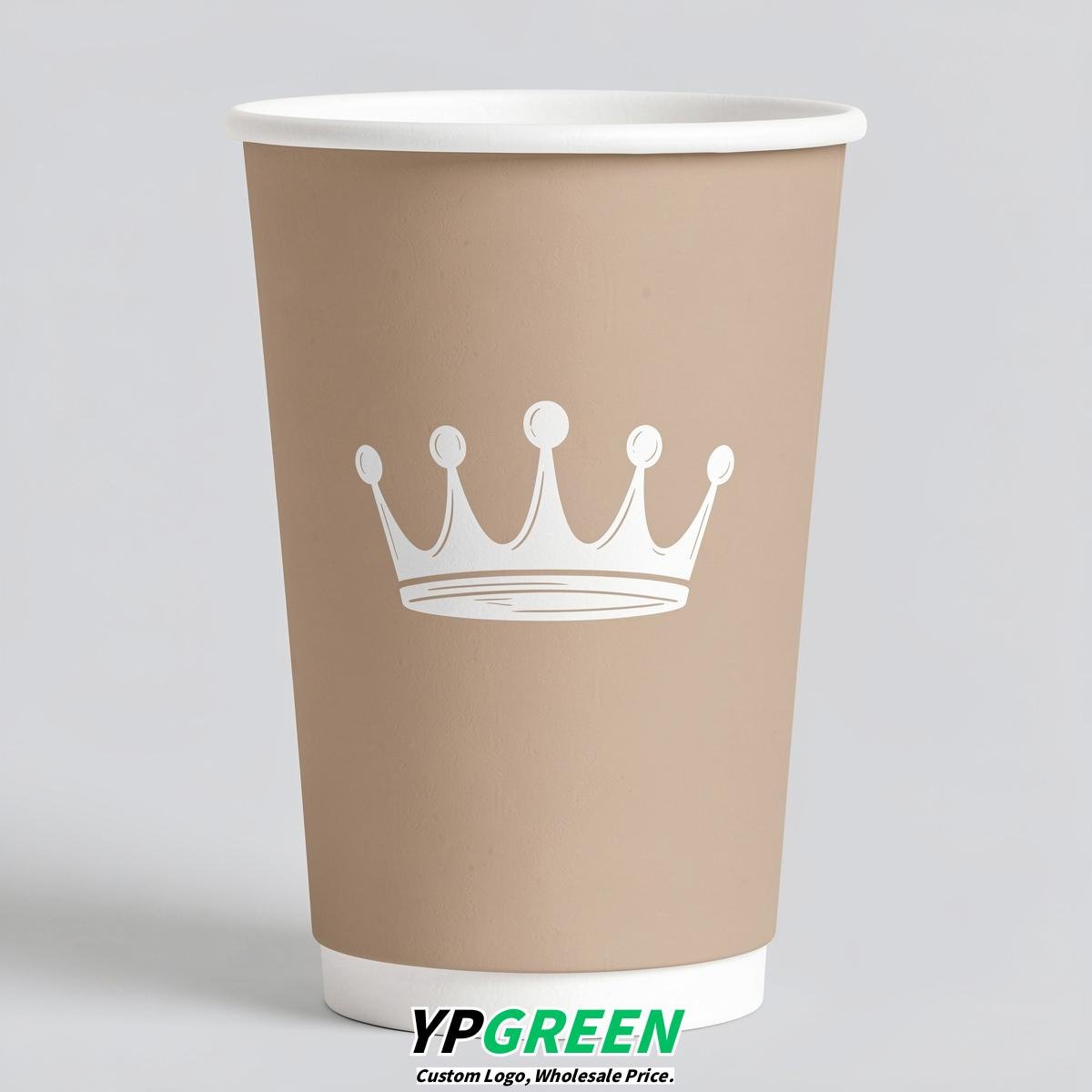 Champagne Paper Cups with Crown Design 8-24oz