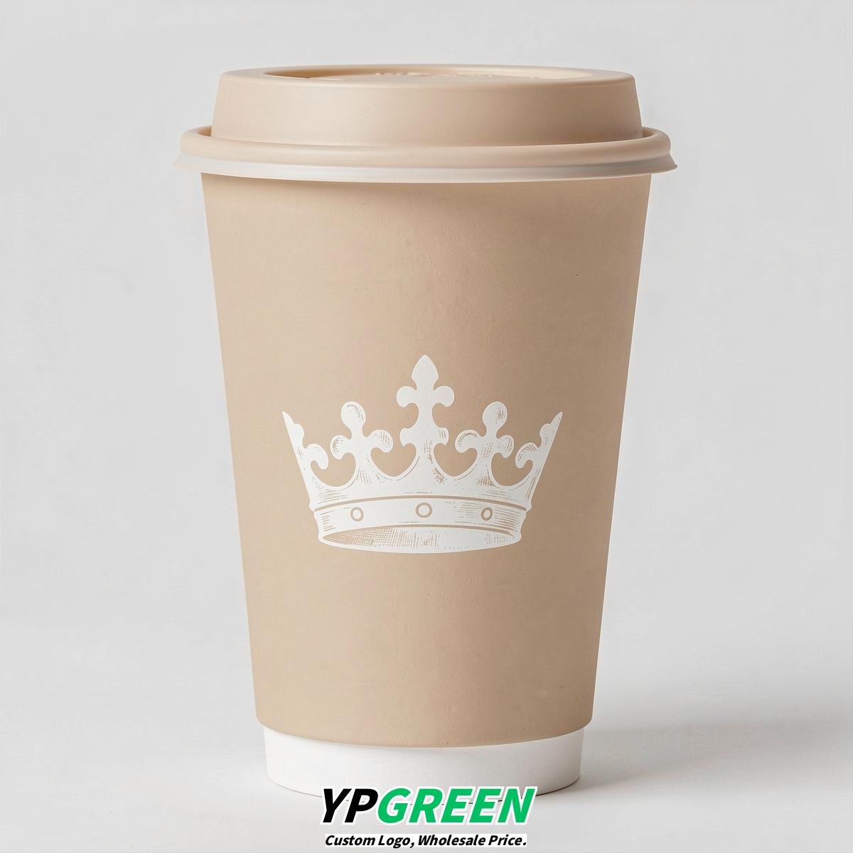Champagne Paper Cups with Crown Design 8-24oz