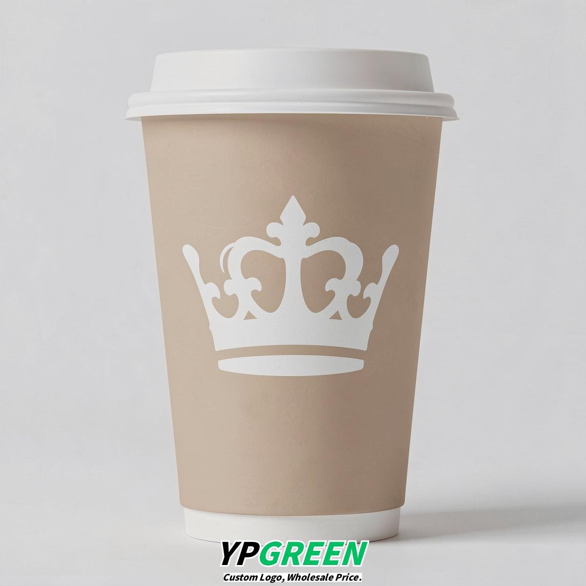 Champagne Paper Cups with Crown Design 8-24oz