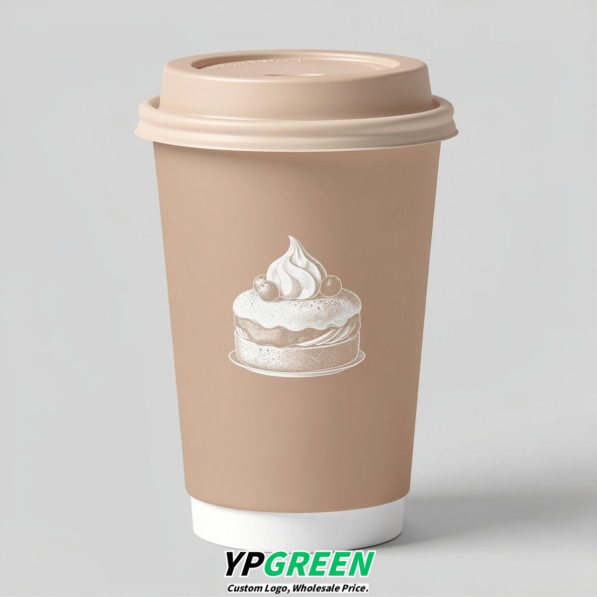 Champagne Paper Cups with Desserts Design 8-24oz