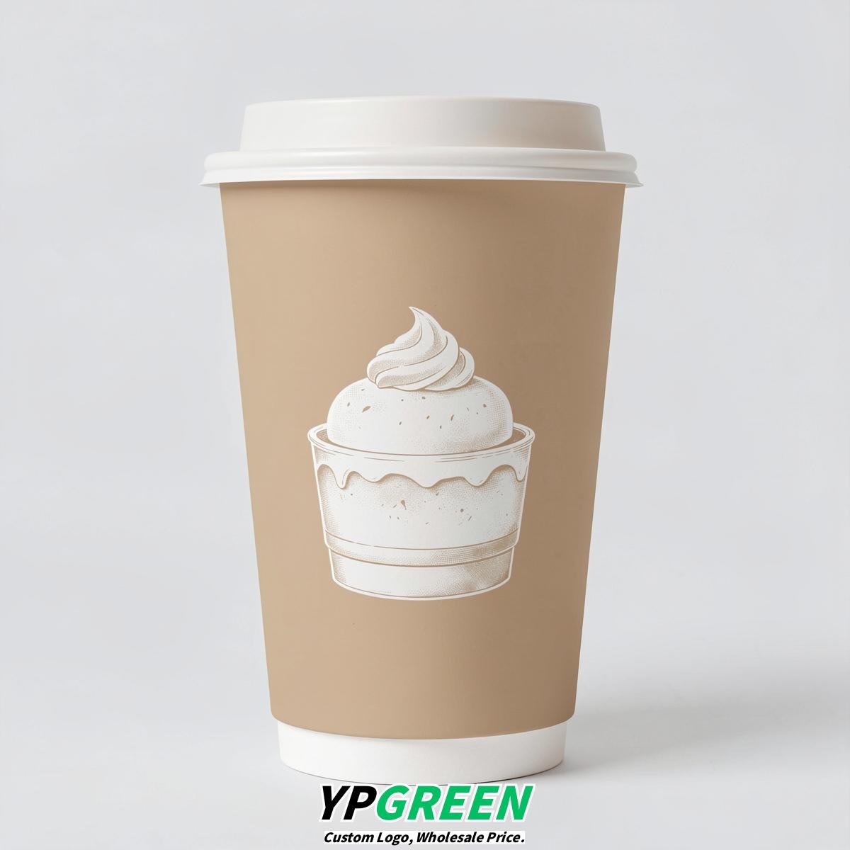 Champagne Paper Cups with Desserts Design 8-24oz