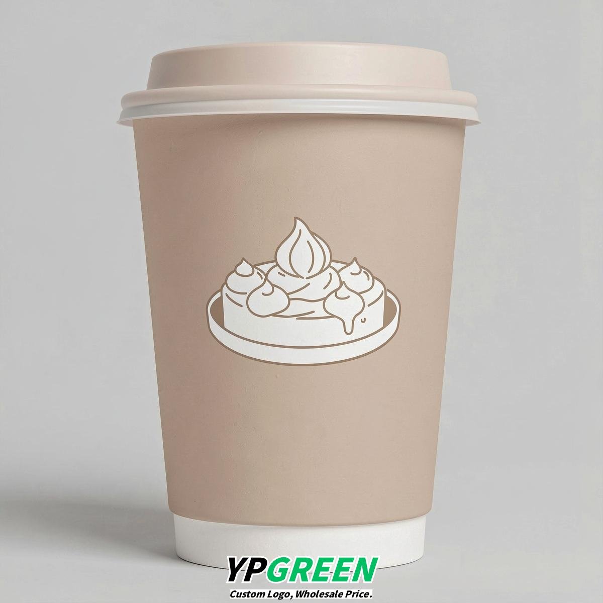 Champagne Paper Cups with Desserts Design 8-24oz