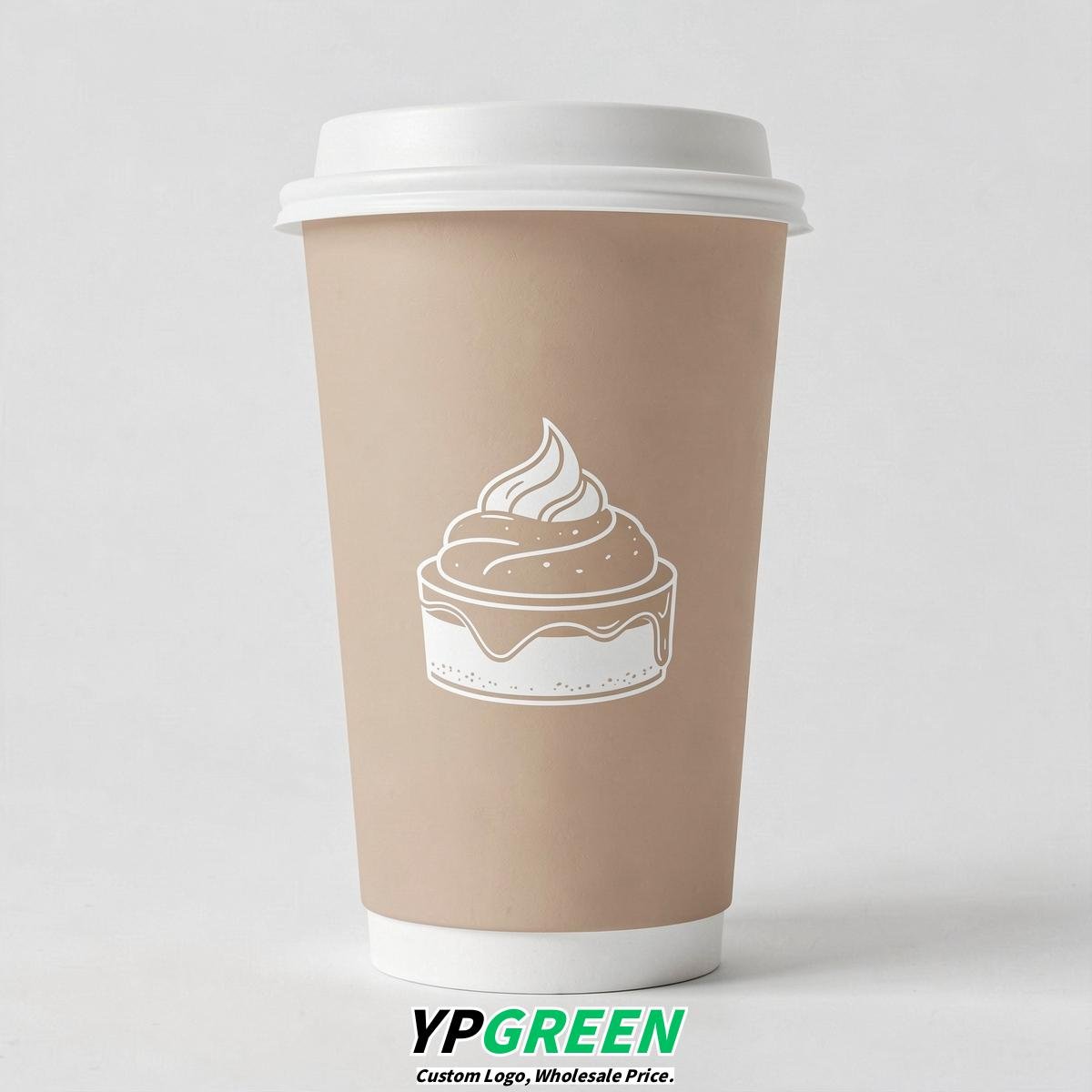 Champagne Paper Cups with Desserts Design 8-24oz