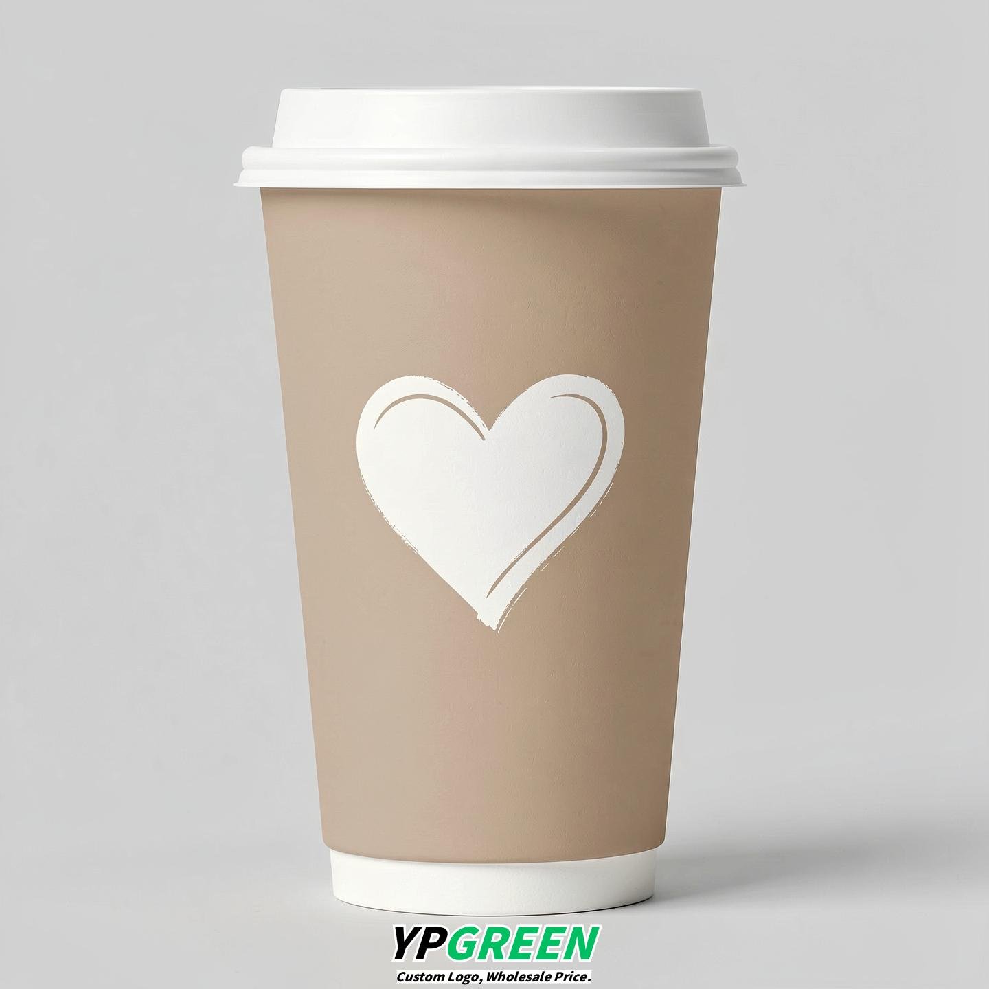 Champagne Heart Paper Cups with Lids 8-24oz
