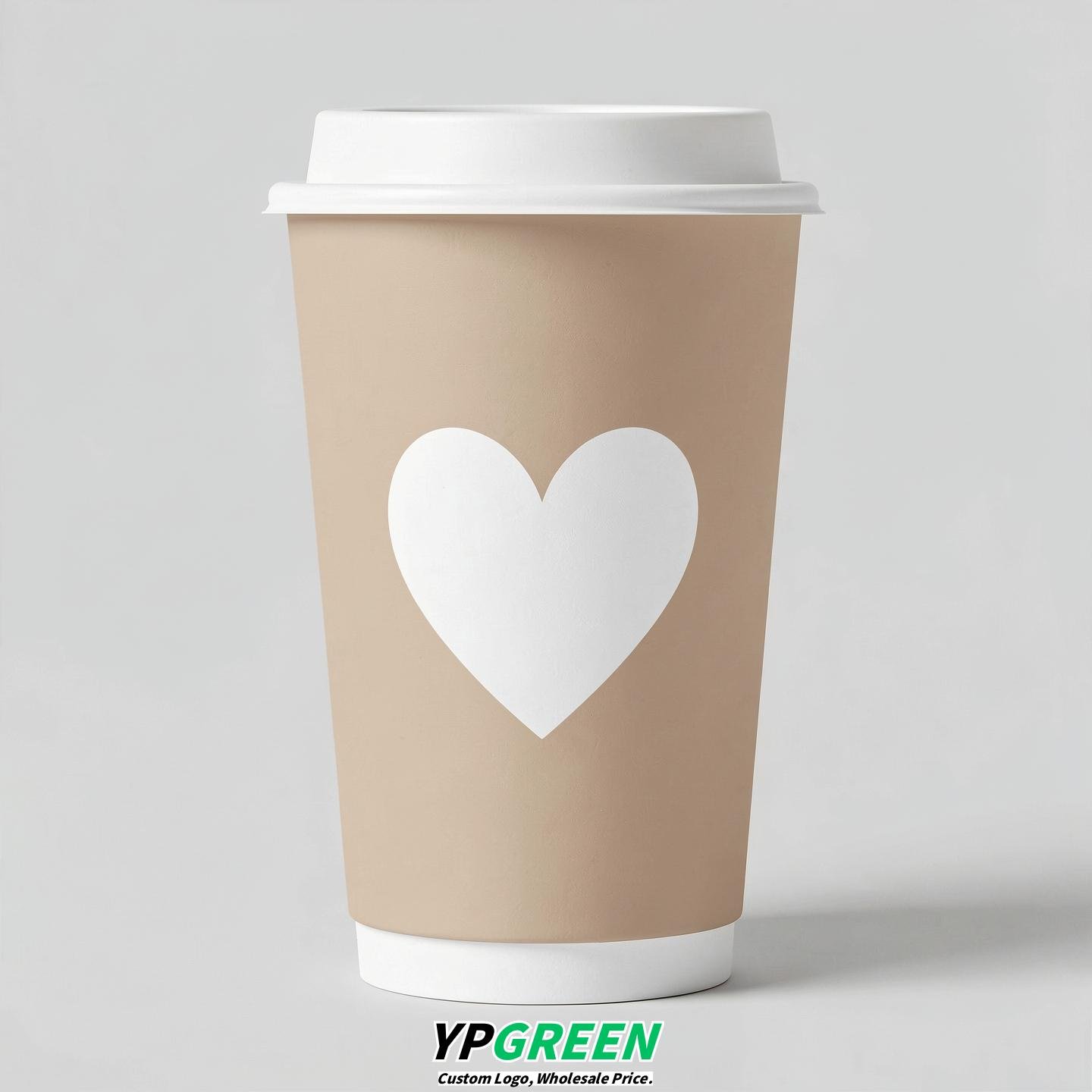 Champagne Heart Paper Cups with Lids 8-24oz