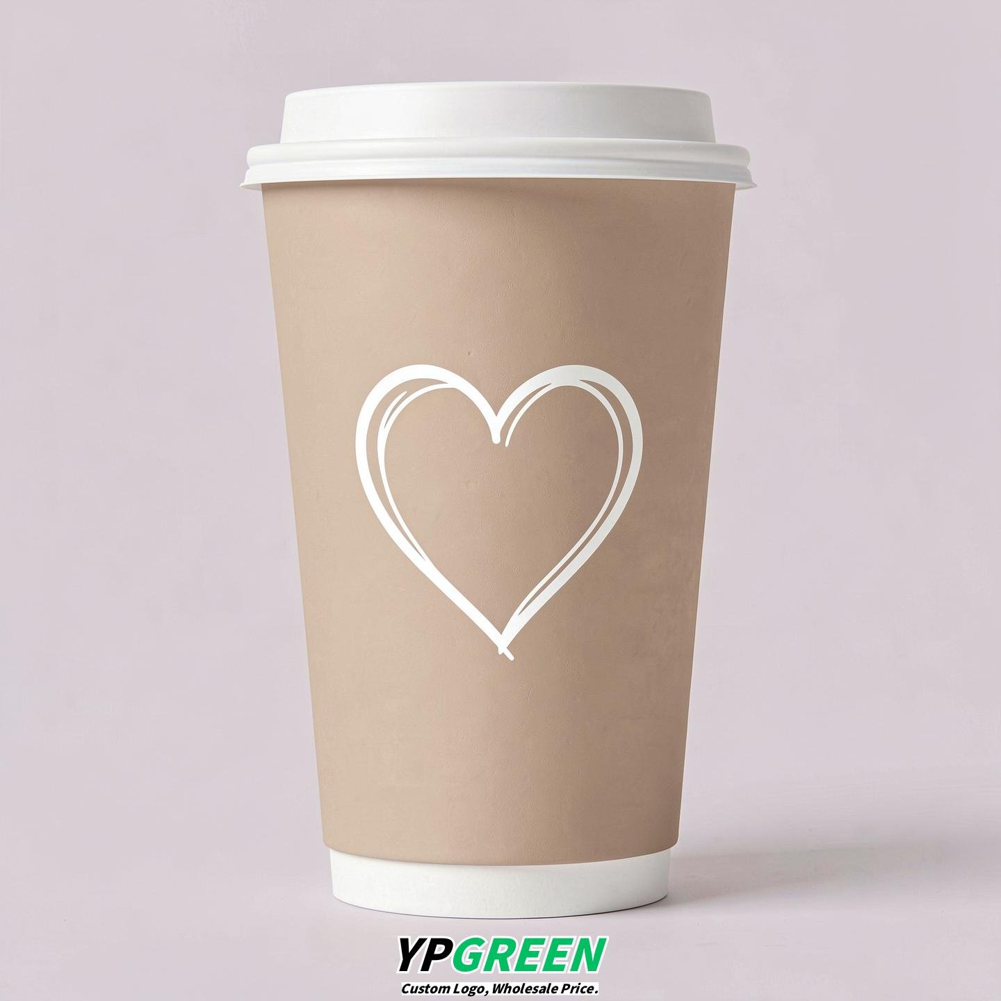 Champagne Heart Paper Cups with Lids 8-24oz