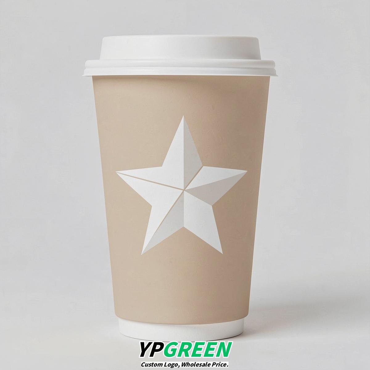 Champagne Stars Paper Cups with Lids 8-24oz