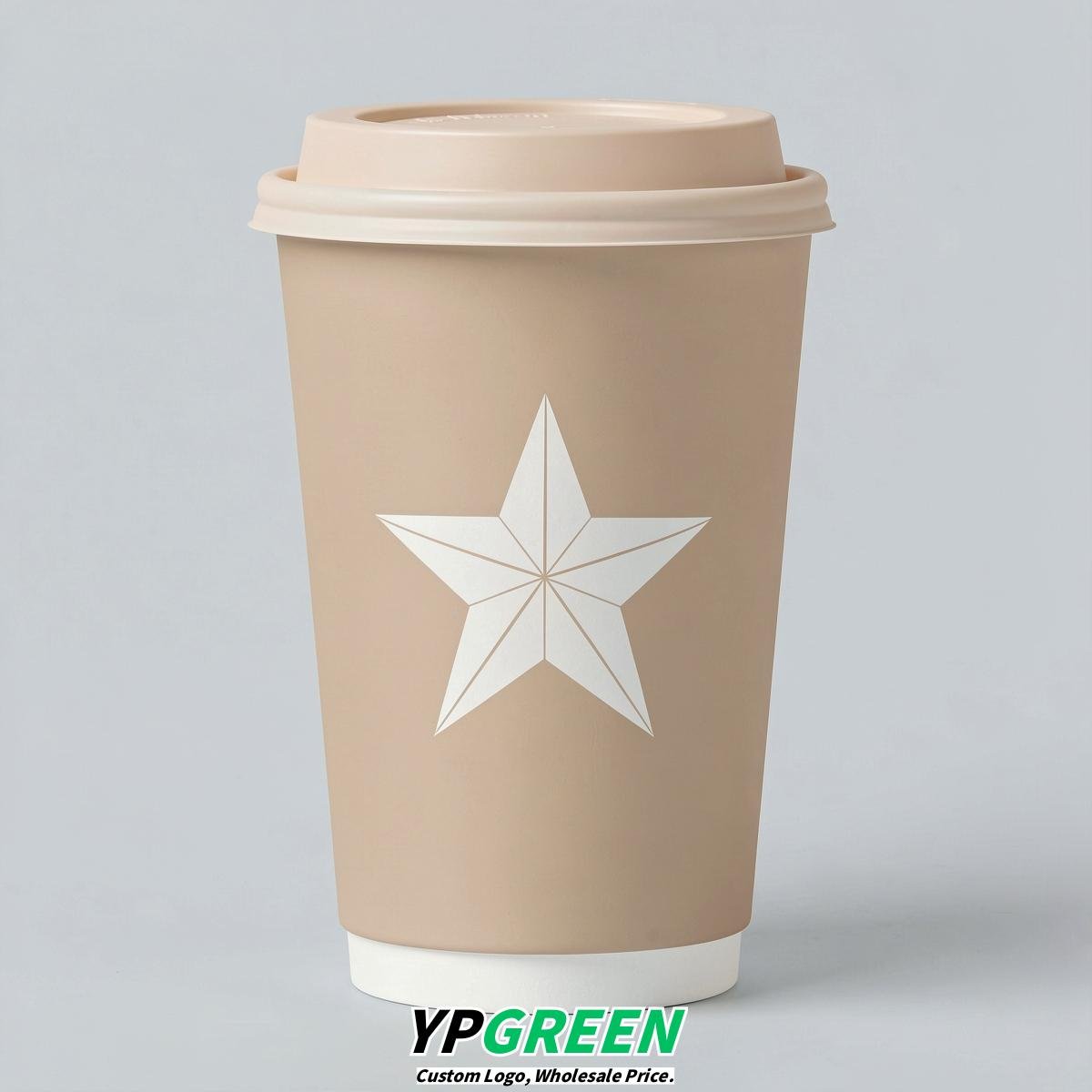 Champagne Stars Paper Cups with Lids 8-24oz