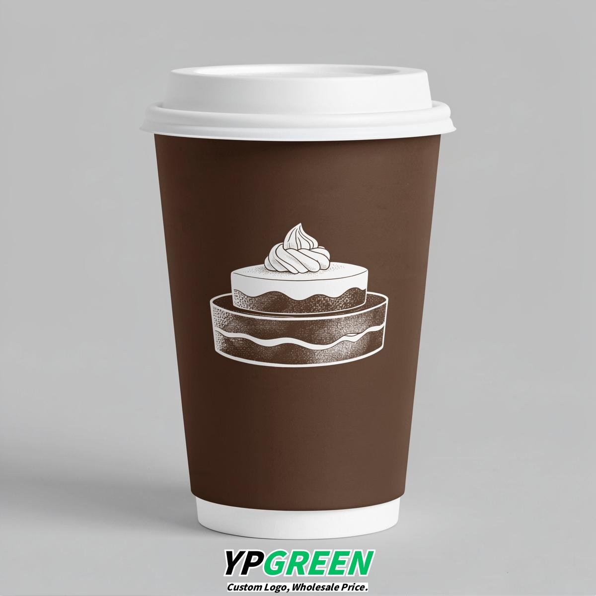 Chocolate Paper Cups with Desserts Design 8-24oz