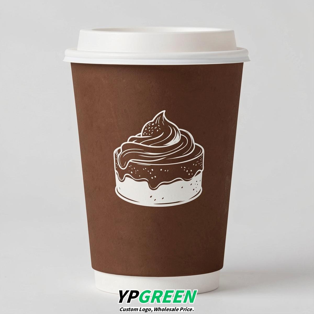 Chocolate Paper Cups with Desserts Design 8-24oz